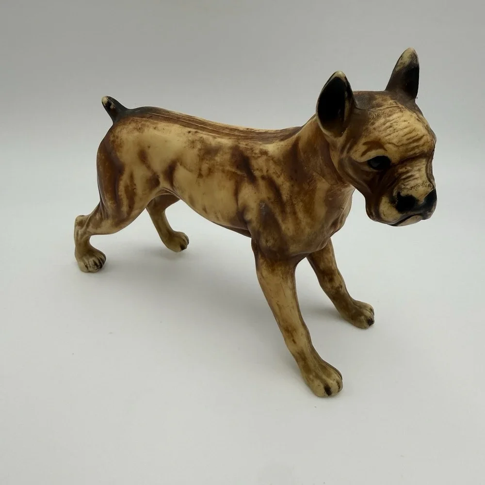 Vtg Hard Plastic BOXER DOG Hong Kong #102‎ Figure English Country Figurine Decor